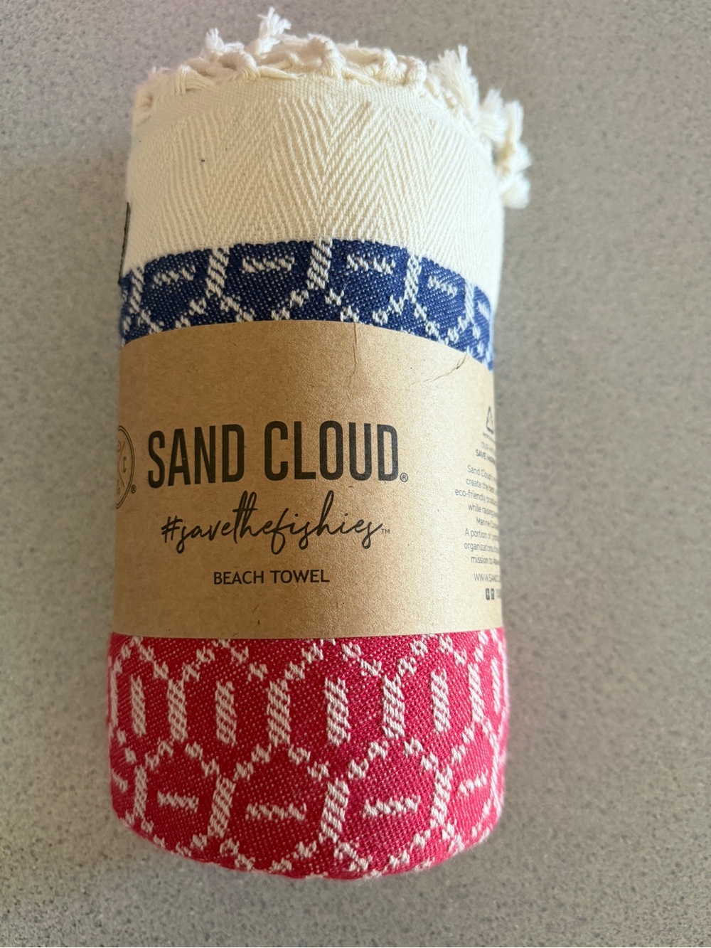 New Sand Cloud Patriotic Strip USA Beach Towel Turkish Organic Cotton 37"x67"